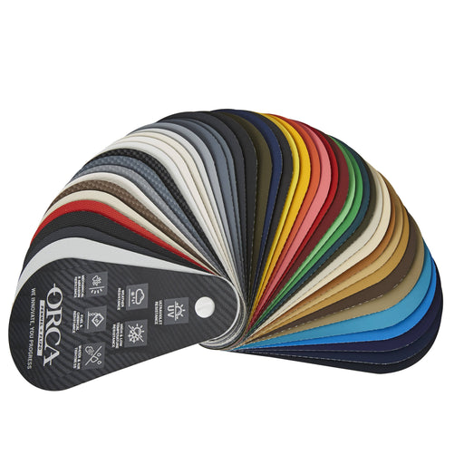Colour Color swatch swatches Hypalon néoprène ORCA Fabrics Sample Samples Echantillons Pennel & Flipo Carbon marguerite des couleurs nuancier